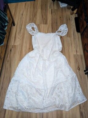 Sweet Wanderer White Lace, Cottagecore, Bridal, Graduation Long Dress